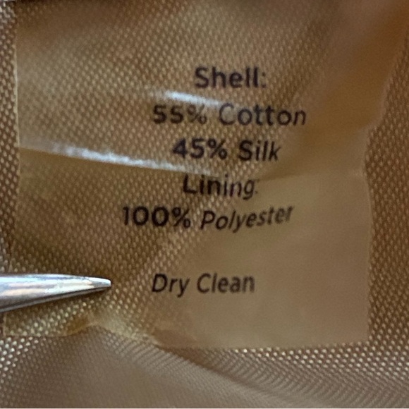 TALBOTS slacks, gold, silk blend, side zip, ankle slit, front pockets. 8 EUC - Picture 12 of 17